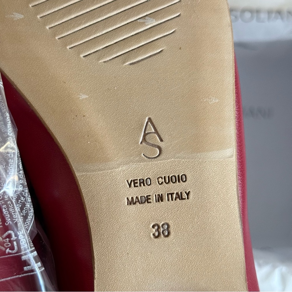 A Soliani Como Almond Toe Flats Red Hibiscus Size 38 - Picture 6 of 6